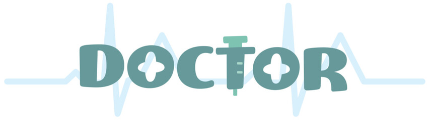 可愛くデザインされたDOCTORのベクターロゴ(Cute Vector Logo Design of the Word 'DOCTOR')