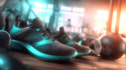 Athletic shoes ready for action, determination in every step