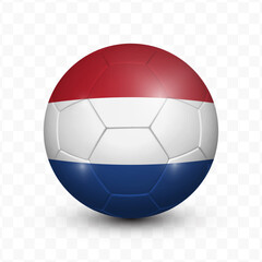 Ball Flag of Netherlands with transparent background, Vector Illustration.