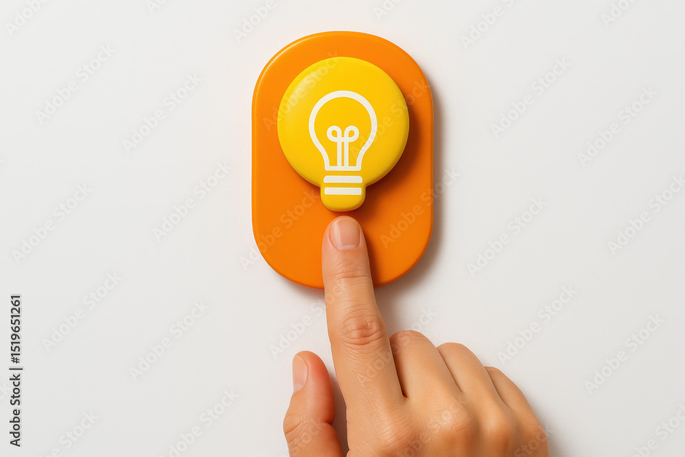 Poster initiating inspiration and innovation can spark new ideas and drive progress through a simple action
