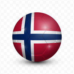 Obraz premium Ball Flag of Norway with transparent background, Vector Illustration.