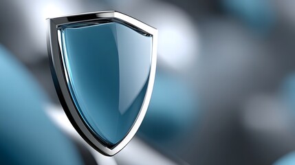 Transparent blue cybersecurity shield