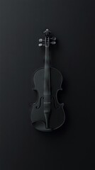 Fototapeta premium Dark violin on black backdrop