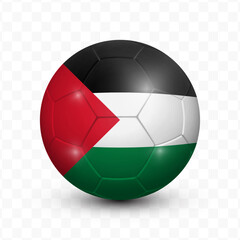 Ball Flag of Palestine with transparent background, Vector Illustration.