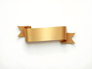 Gold ribbon scroll banner with realistic folds and shadow. Generative AI