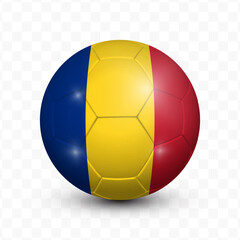 Ball Flag of romania with transparent background, Vector Illustration.
