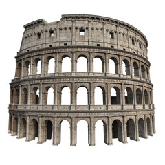 Detailed ancient Roman stone amphitheater with multiple arches and historic architectural design showcasing classical Roman construction style and timeless archaeological monument