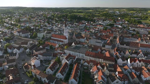 Discover the enchanting traditional city center of Pfaffenhofen Ilm from above with Bavarian Drone City.