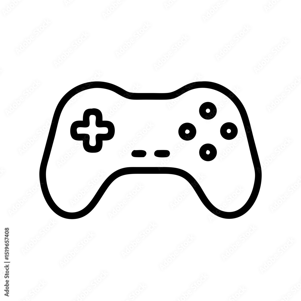 Aufkleber a simple black and white drawing of a console controller with a plus and circle button layout design