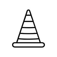 A simple graphic of a traffic marker with horizontal stripes in black outline on white background