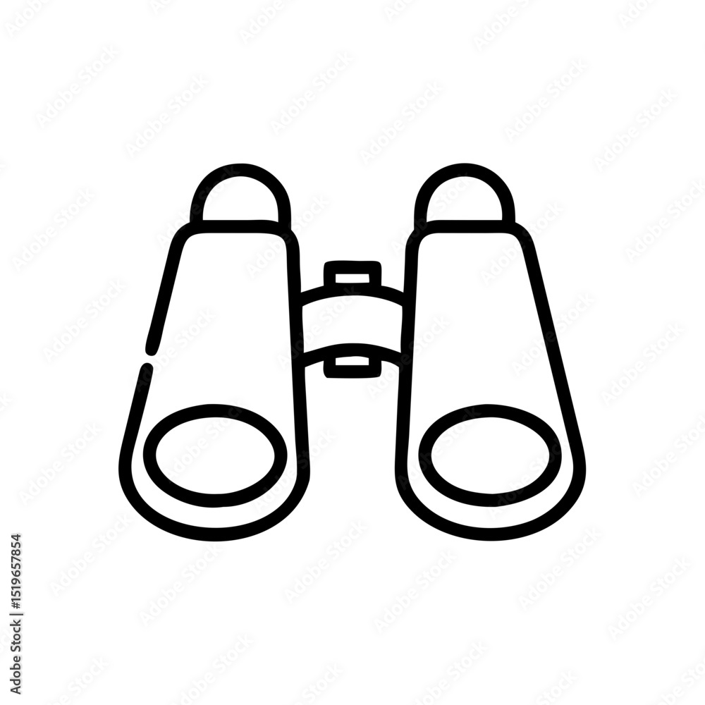 Poster a pair of optical device with lenses for viewing distant objects on a white background design