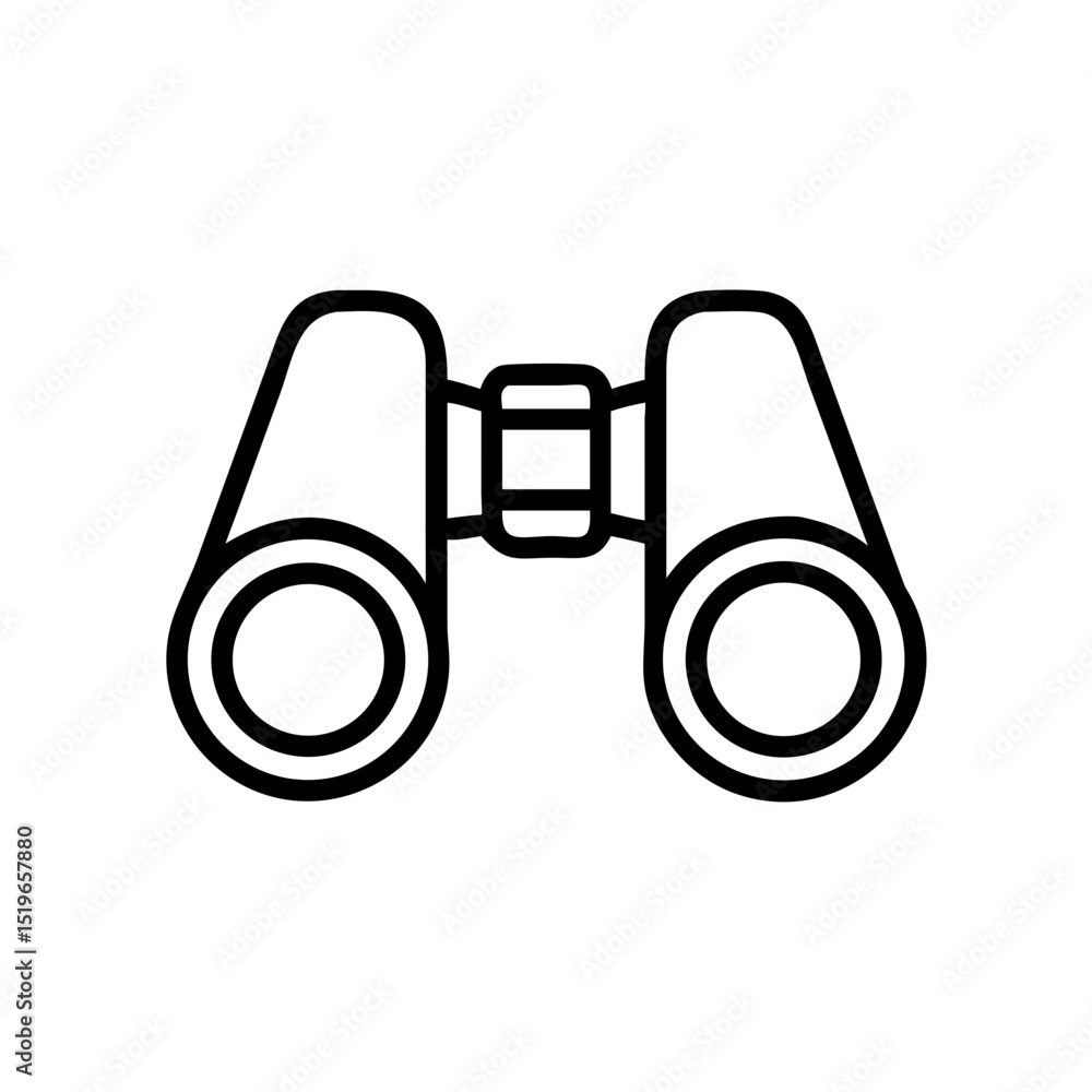Poster a simple graphic representation of a pair of optical viewing device with a black outline style desig