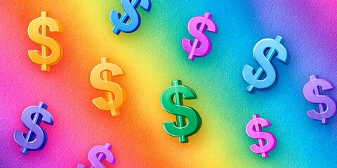 a watercolor financial success concept with warm tones and floating currency symbols