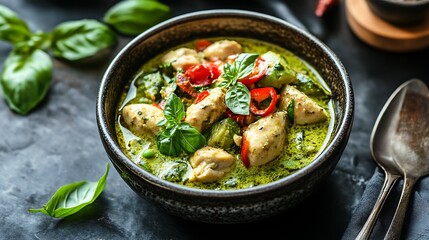 Chicken green curry chicken hara masala is a popular dish made with chicken cooked in a spicy green herb and spice mixture