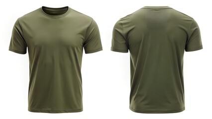 Solid Army Green Crew Neck T Shirt Ghost Mannequin