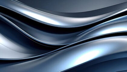 Elegant blue and silver wavy background design for modern abstract projects