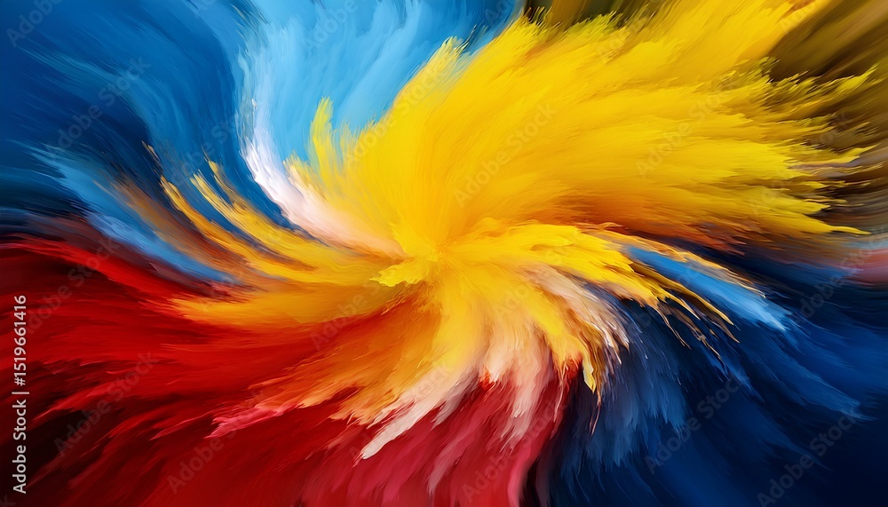 Poster colorful dynamic abstract background with red, blue and yellow splash