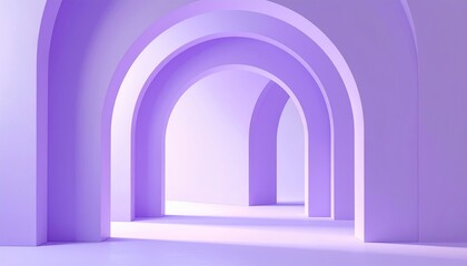 Fototapeta premium Journey through a luminous purple tunnel, captivating display of light and shadow