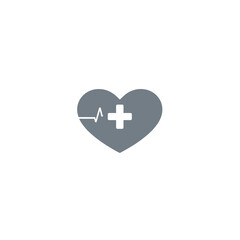 Fototapeta premium Minimalist heart and medical cross design for health and wellness concept 