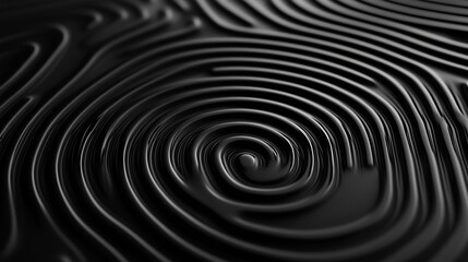 Obraz premium Modern Black Fingerprint Maze Background Wallpaper Pattern