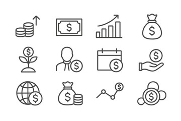 Financial growth symbols illustrating investment trends and money management strategies in a minimalist design