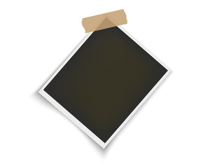 Classic Polaroid Frame Mockup with Transparent Background and Soft Shadow for Scrapbooking or Poster Art