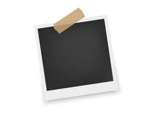 Classic Polaroid Frame Mockup with Transparent Background and Soft Shadow for Scrapbooking or Poster Art