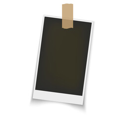 Classic Polaroid Frame Mockup with Transparent Background and Soft Shadow for Scrapbooking or Poster Art