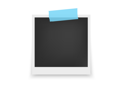 Classic Polaroid Frame Mockup with Transparent Background and Soft Shadow for Scrapbooking or Poster Art