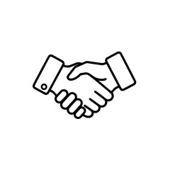 Handshake agreement partnership deal business cooperation success icon vector line art symbol graphic design