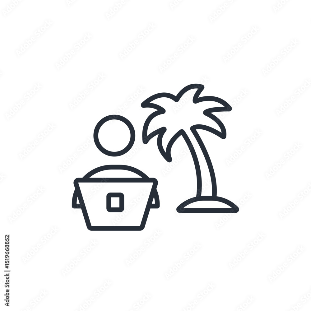 Poster digital nomad icon. vector.editable stroke.linear style sign for use web design,logo.symbol illustra