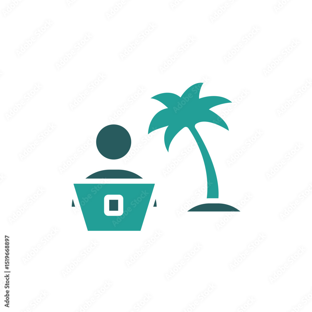 Poster digital nomad icon. vector.editable stroke.linear style sign for use web design,logo.symbol illustra