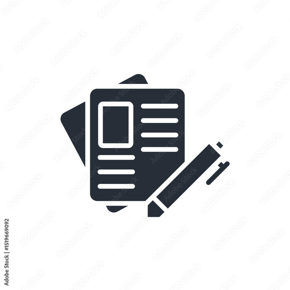 Poster contract icon. vector.editable stroke.linear style sign for use web design,logo.symbol illustration.