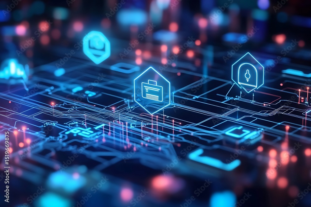 Aufkleber Smart grid IoT networks enabling efficient electricity distribution and consumption monitoring 