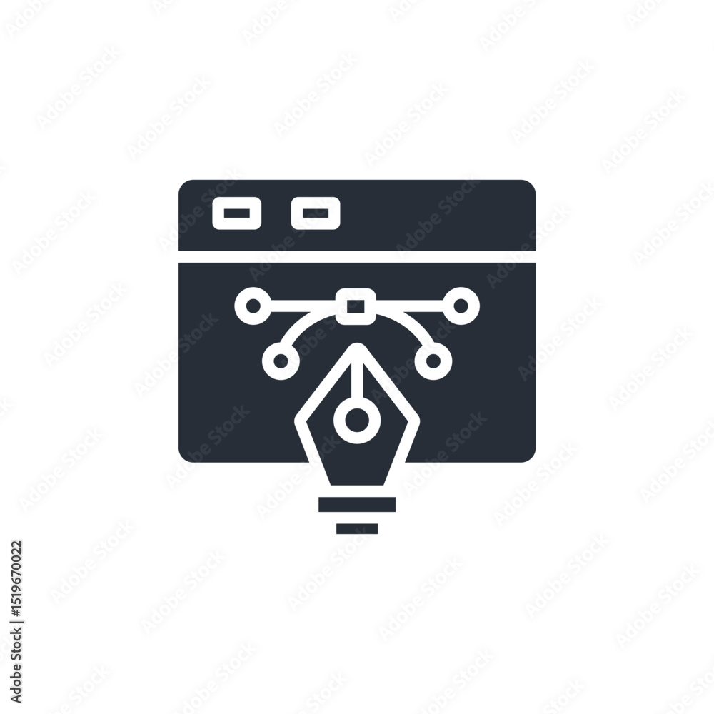 Poster graphic designer icon. vector.editable stroke.linear style sign for use web design,logo.symbol illus