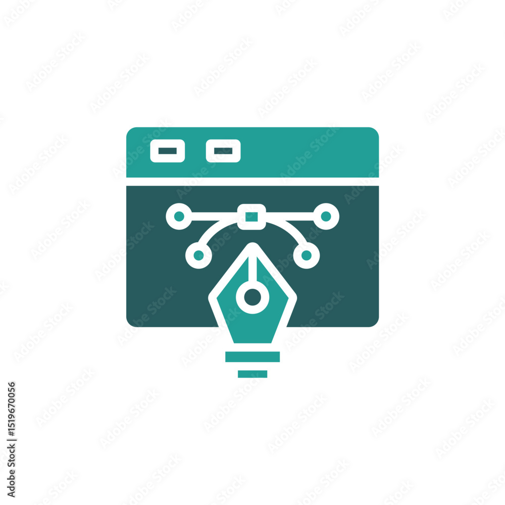 Poster graphic designer icon. vector.editable stroke.linear style sign for use web design,logo.symbol illus