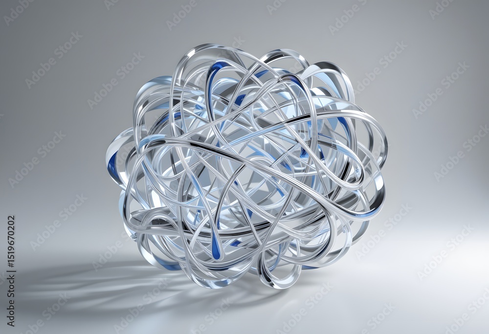 Poster abstract acrylic interwoven design, a captivating transparent form that captures attention, showcasi