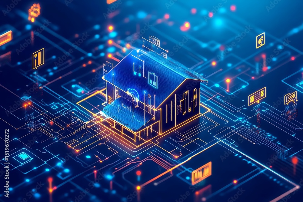 Aufkleber Smart grid IoT networks enabling efficient electricity distribution and consumption monitoring 