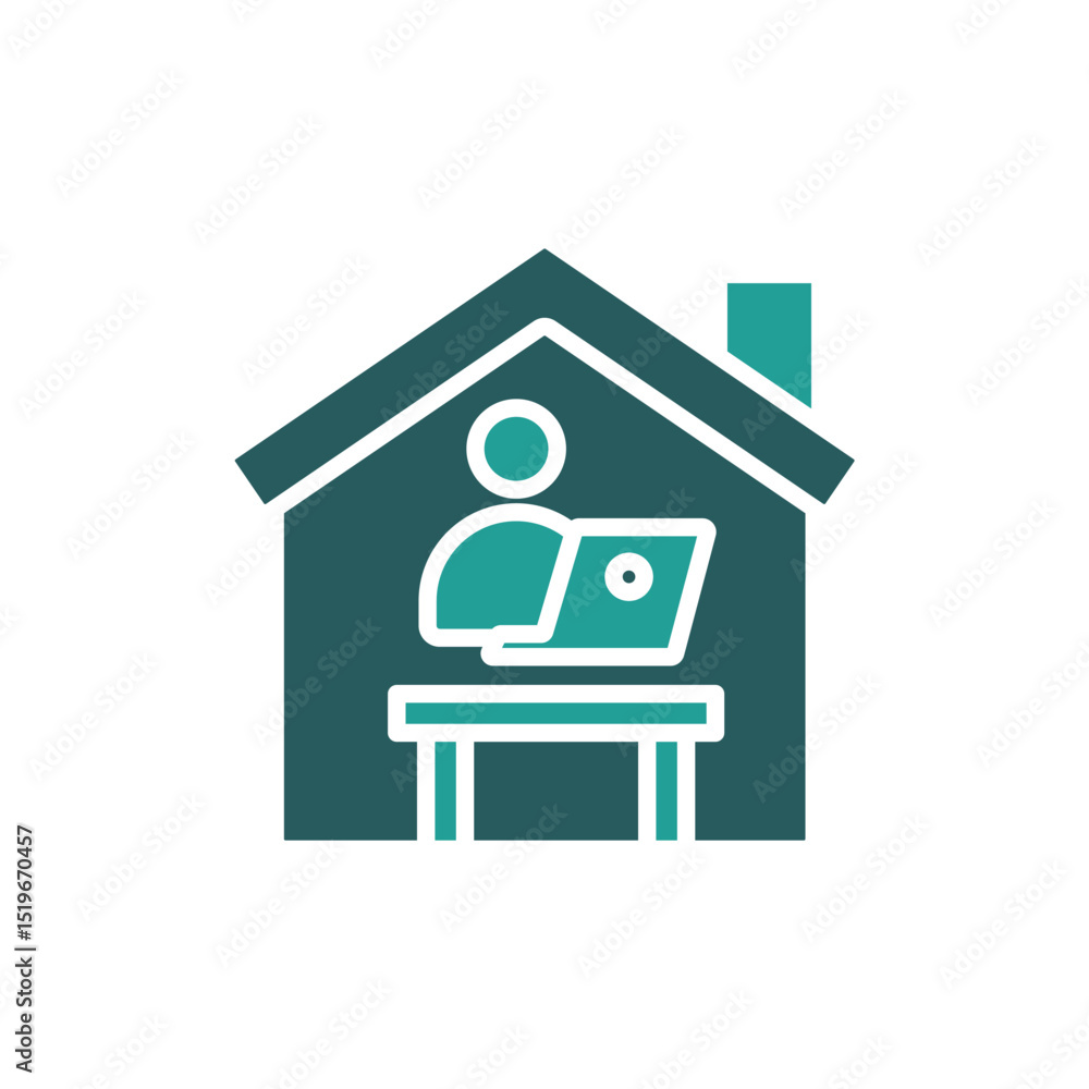 Poster work from home icon. vector.editable stroke.linear style sign for use web design,logo.symbol illustr
