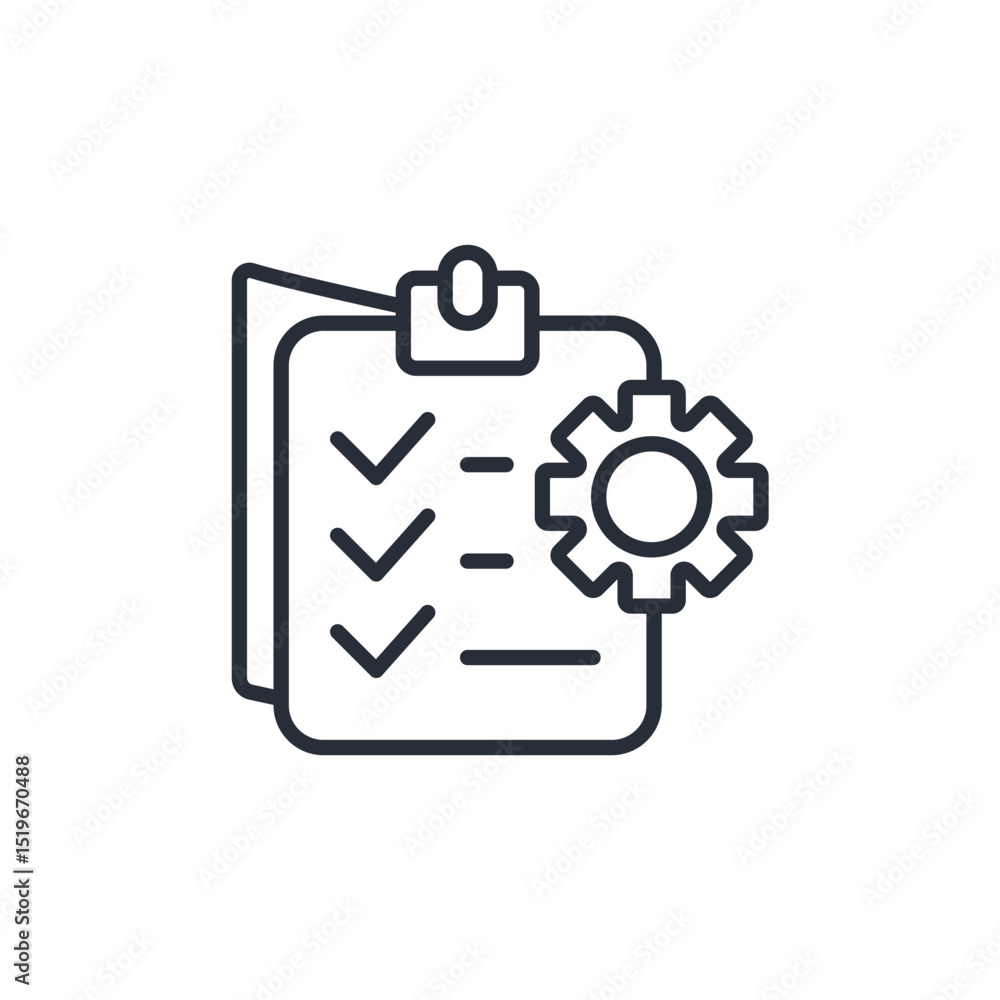 Poster task management icon. vector.editable stroke.linear style sign for use web design,logo.symbol illust