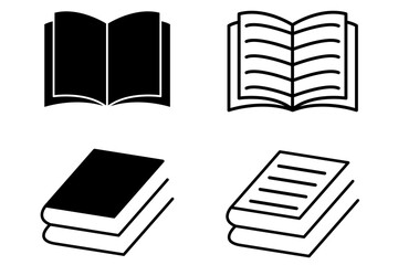 Book icon set. Book icon set with stroke. Open and close book icon set with white background, set of books icon vector. Book, vector, symbols,
