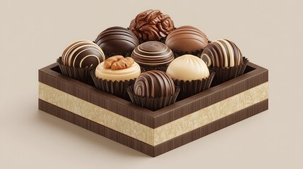 Assorted gourmet chocolate truffles elegantly arranged in a decorative box for gifting