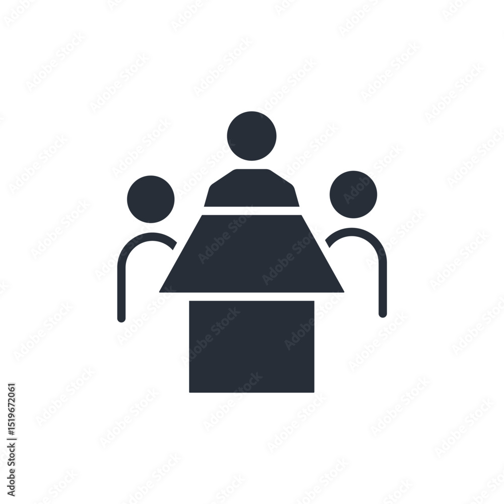 Poster client meeting icon. vector.editable stroke.linear style sign for use web design,logo.symbol illustr