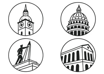 monochrome icon collection for digital business card