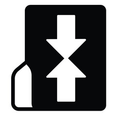 Obraz premium Compressed folder solid icon, windows pack concept. Vector graphics. Folder with two arrows inside, archived files sign on white background, style mobile or design.