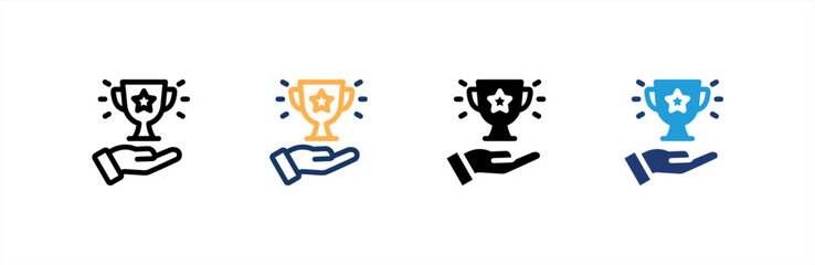 Success icon set multiple style collection. Vector illustration.