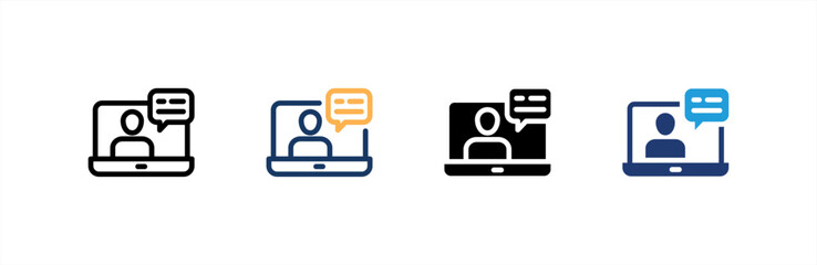 Live Stream icon set multiple style collection. Vector illustration.