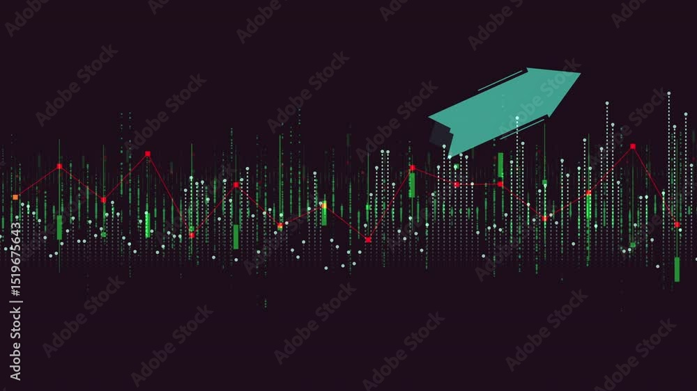 Poster dynamic financial data visualization with upward trend