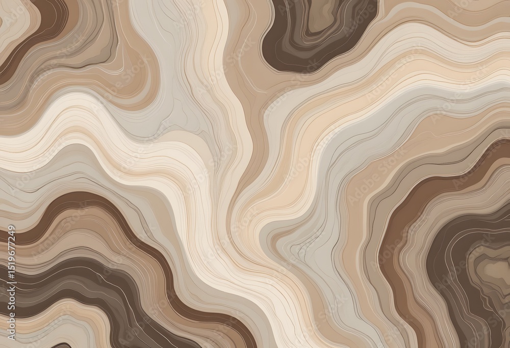 Poster serene abstract background, organic lines, gentle earth tones, a calming backdrop, ideal for creativ