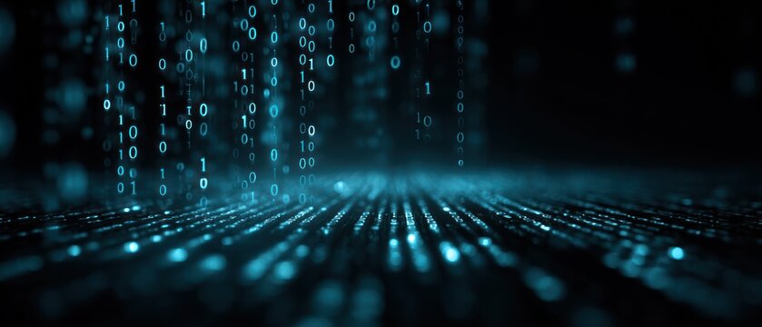 Binary code background digital code falling